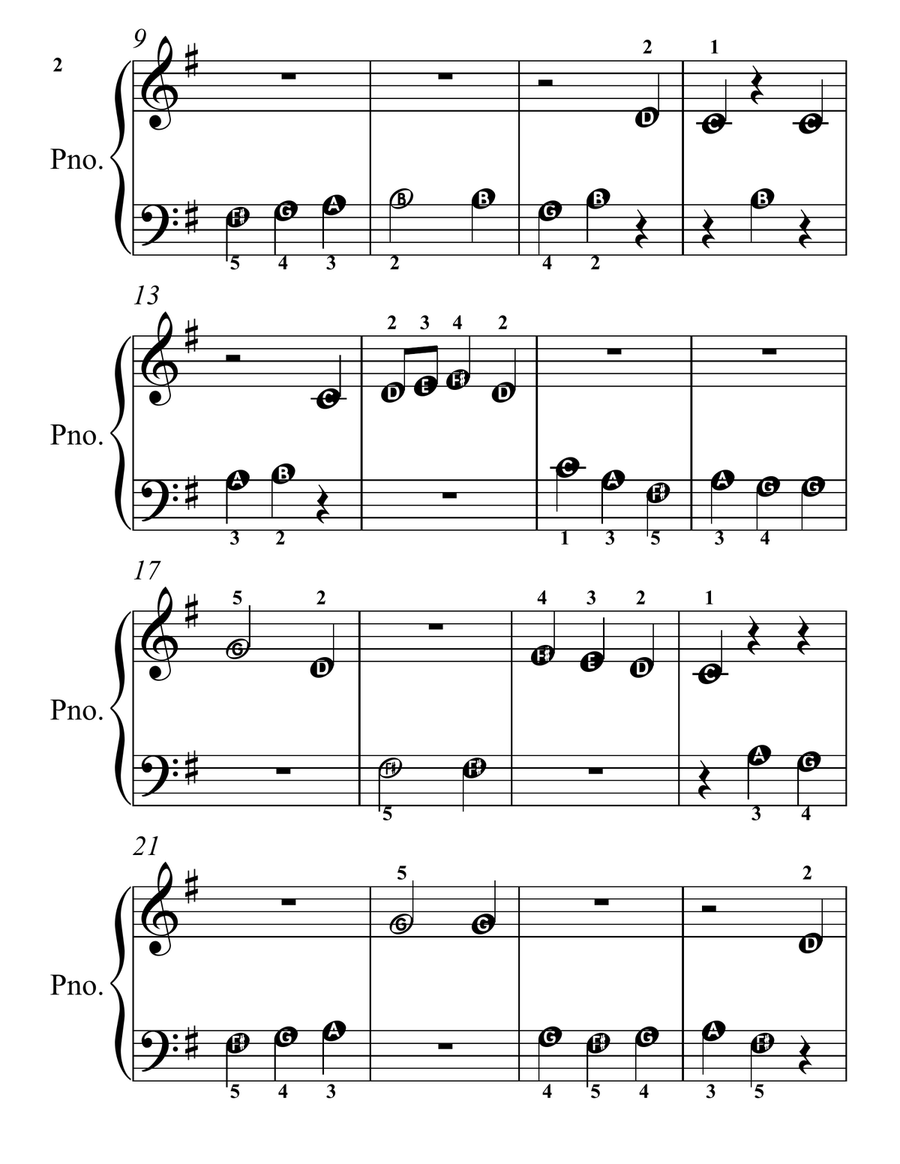Ten Little Girls Basking in the Sunshine for Beginner Piano Piano Method scores gallery preview page 4