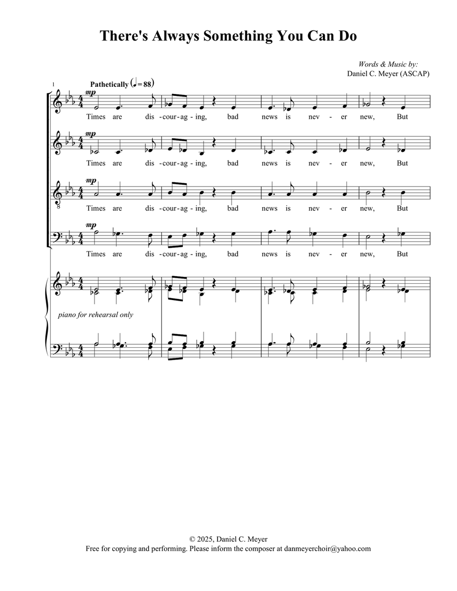 There's Always Something You Can Do 4-Part scores gallery preview page 1