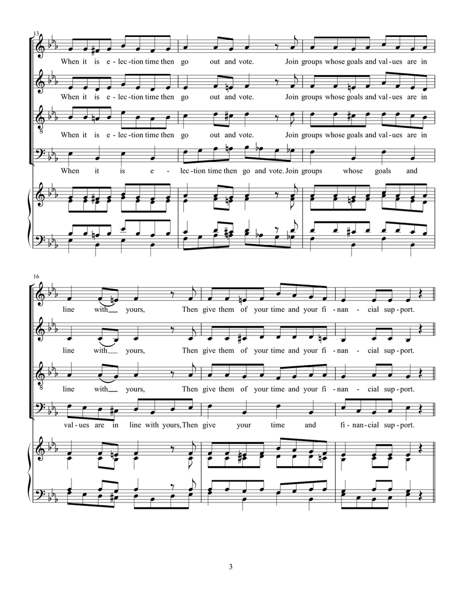 There's Always Something You Can Do 4-Part scores gallery preview page 3