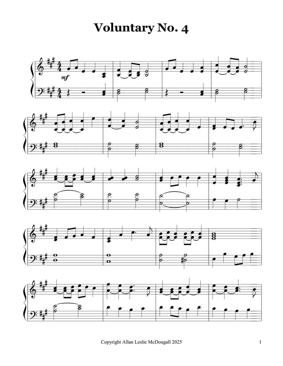 Voluntary No. 4 Voluntary No. 4 Organ Solo scores gallery preview page 1