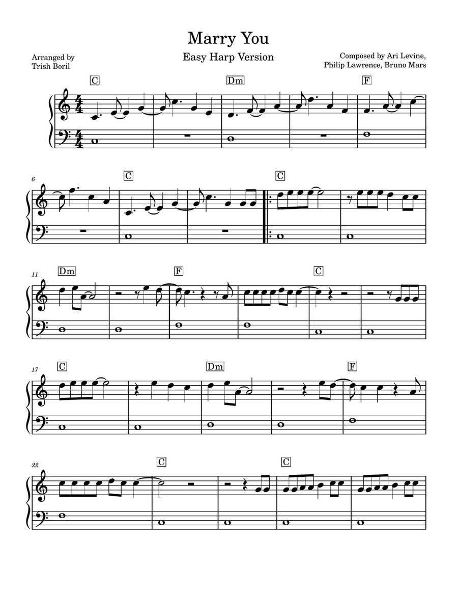 Marry You Harp scores gallery preview page 1