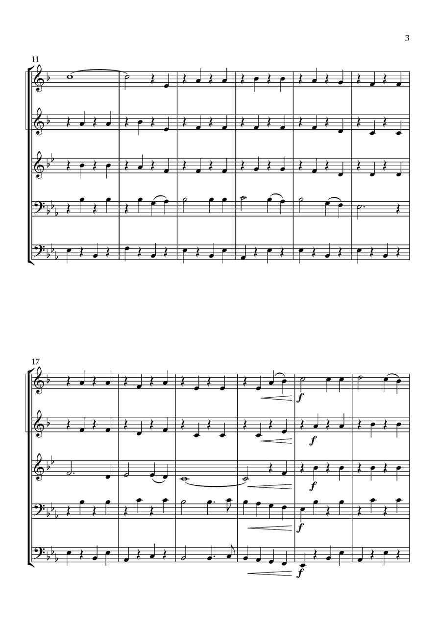 Blowin' In The Wind Blowin' In The Wind Brass Quintet scores gallery preview page 3