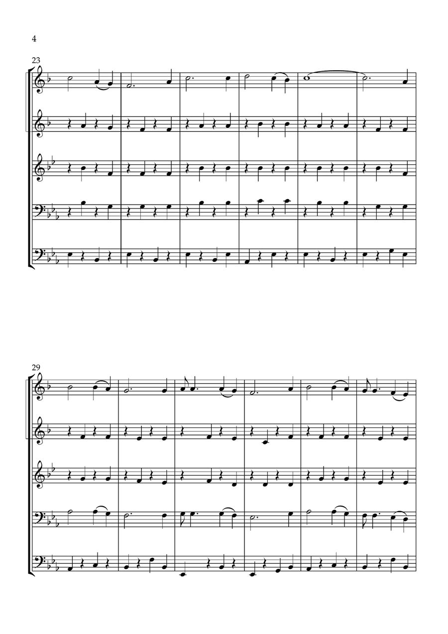 Blowin' In The Wind Blowin' In The Wind Brass Quintet scores gallery preview page 4