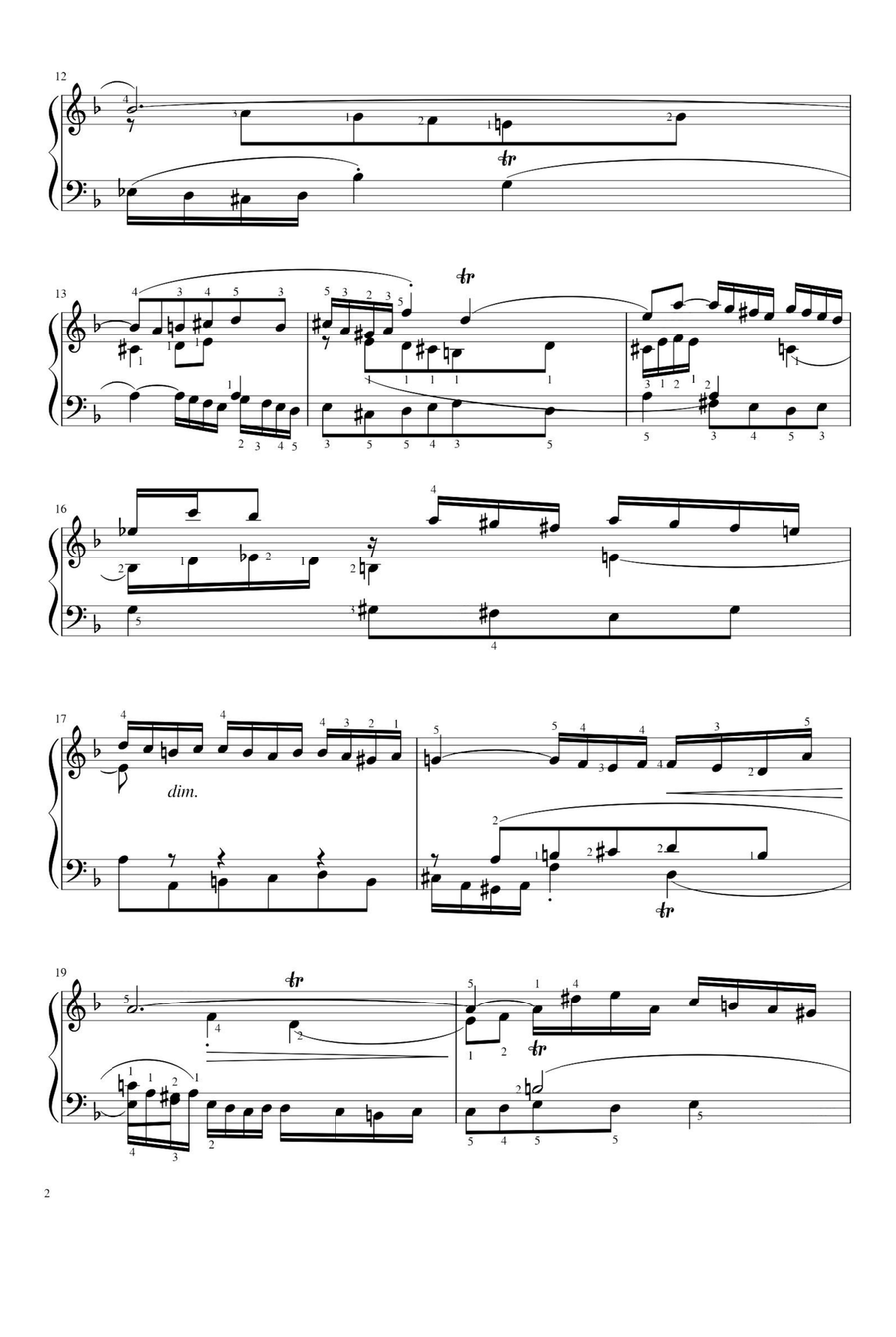Fugue No. 6 in D Minor BWV 851 - Johann Sebastian Bach Piano Solo scores gallery preview page 2