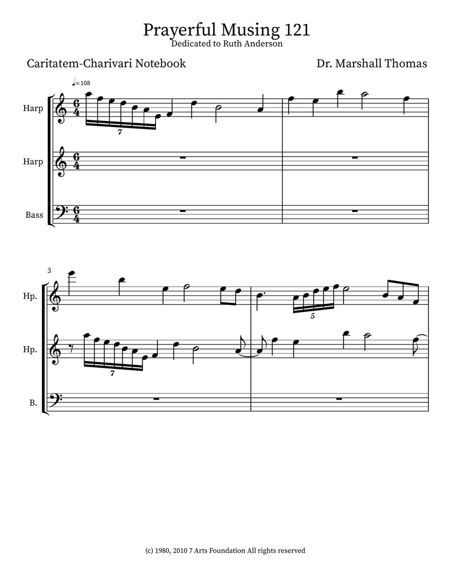 Prayerful Musing 121 Prayerful Musing 121 Small Ensemble scores gallery preview page 1