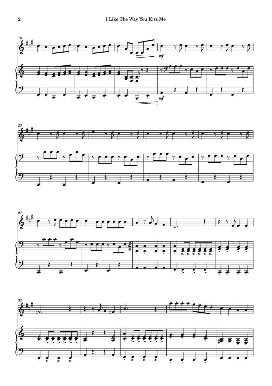 I Like The Way You Kiss Me Alto Saxophone scores gallery preview page 2