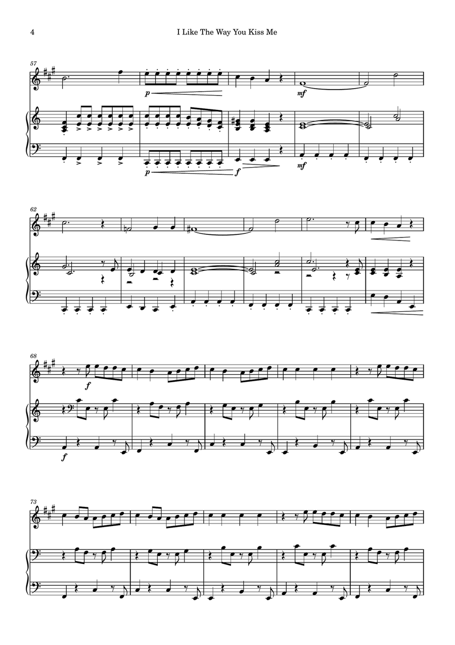 I Like The Way You Kiss Me Alto Saxophone scores gallery preview page 4