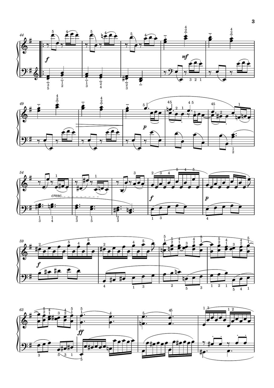 Finale From Sonata in G No. 52 in G Hob.XVI:39 Piano Solo scores gallery preview page 3