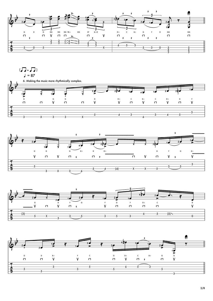 Ten Lead Lines: The G Blues Scale Electric Guitar scores gallery preview page 4