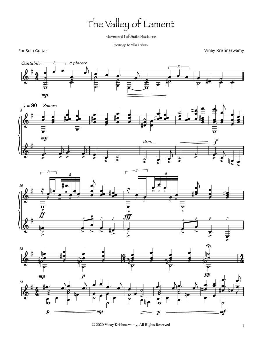 Suite Nocturne Suite Nocturne Acoustic Guitar scores gallery preview page 2
