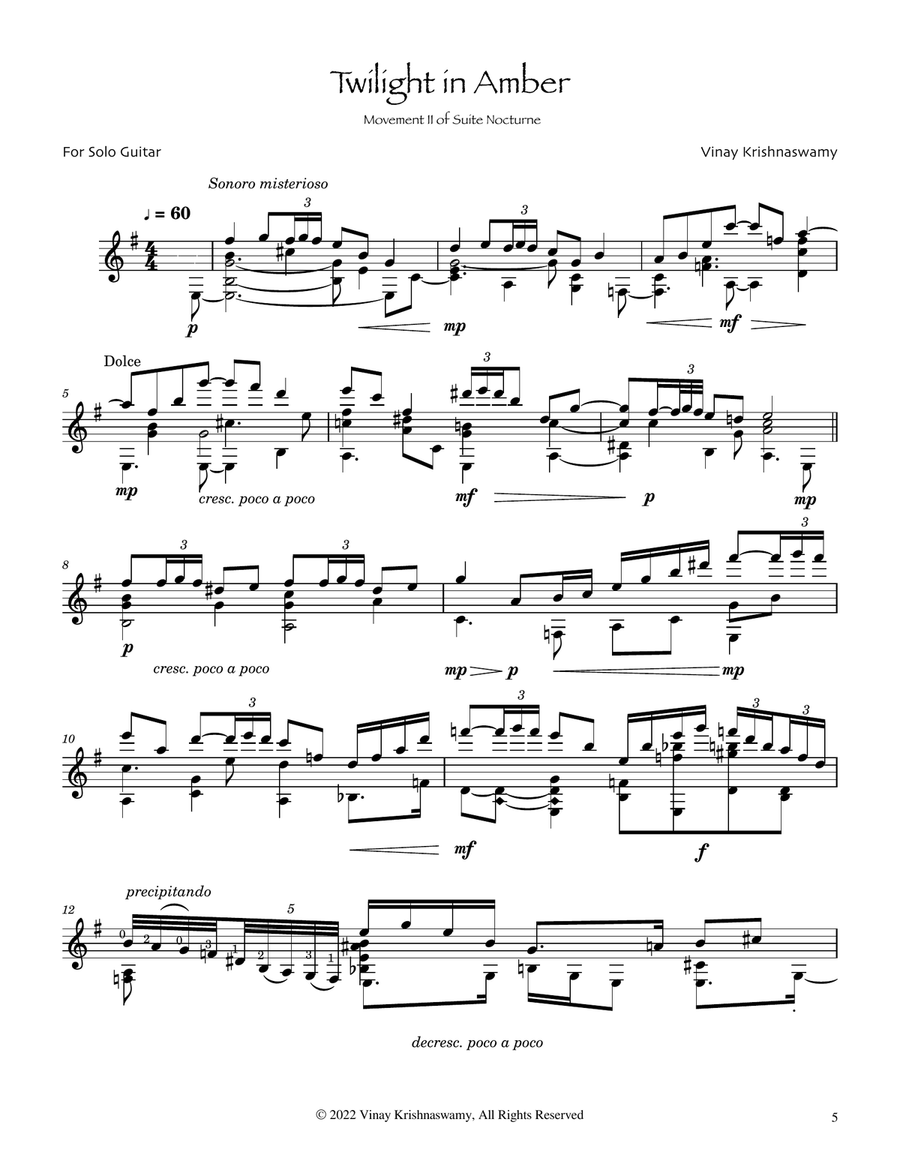 Suite Nocturne Suite Nocturne Acoustic Guitar scores gallery preview page 6