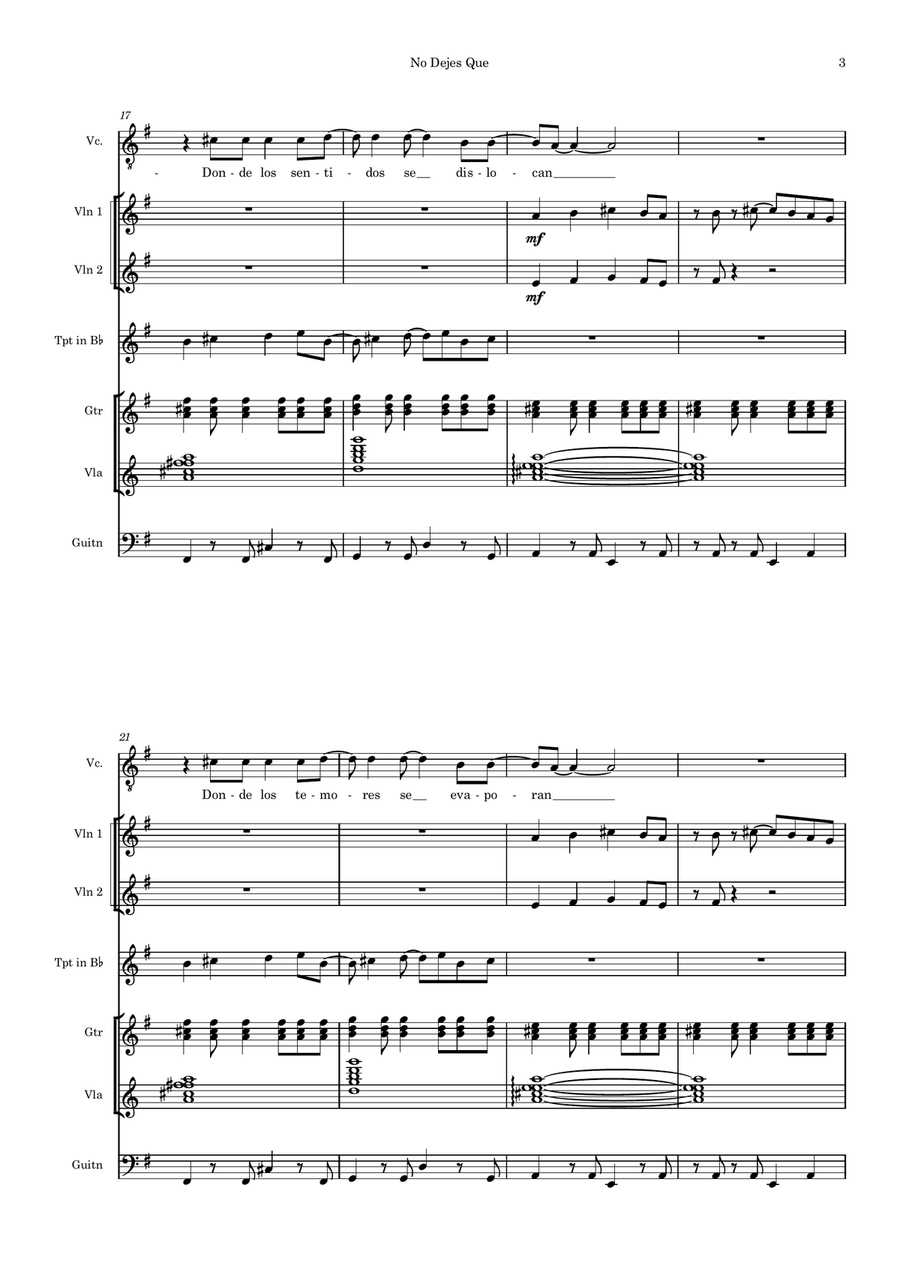 No Dejes Que No Dejes Que Mariachi Band scores gallery preview page 3