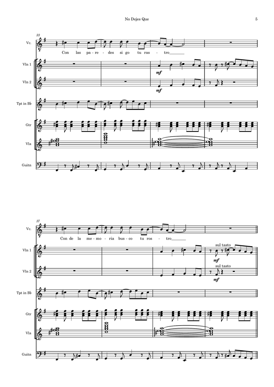 No Dejes Que No Dejes Que Mariachi Band scores gallery preview page 5