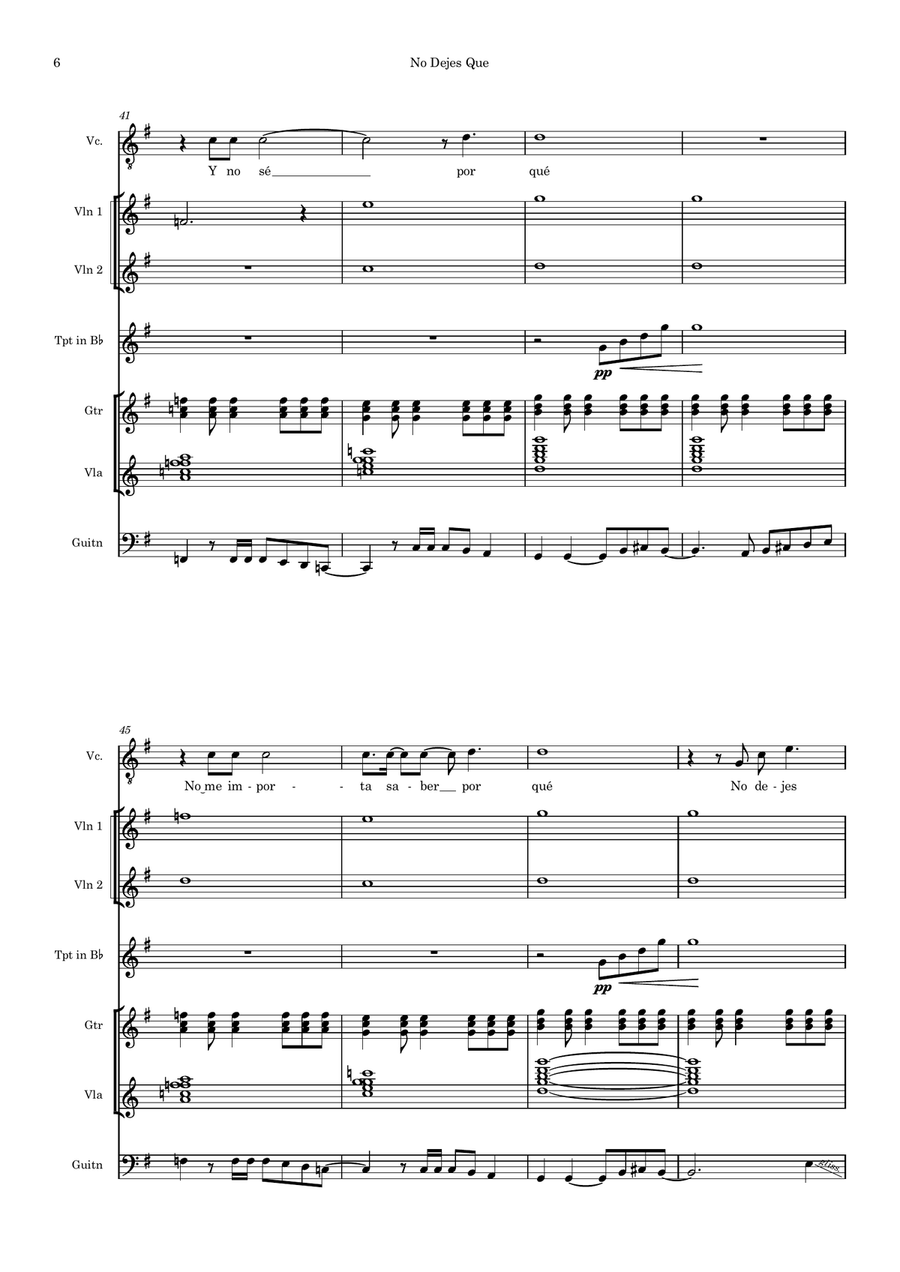 No Dejes Que No Dejes Que Mariachi Band scores gallery preview page 6