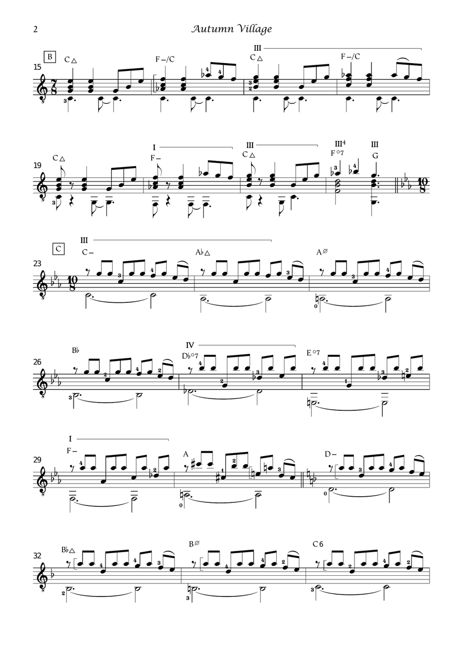 Autumn Village Autumn Village Acoustic Guitar scores gallery preview page 2