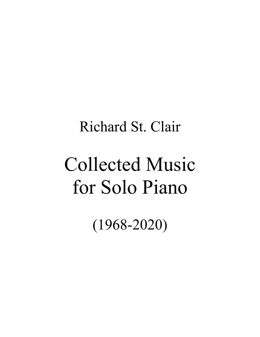 The Collected Music for Solo Piano (1968-2020) Chamber Music scores gallery preview page 1