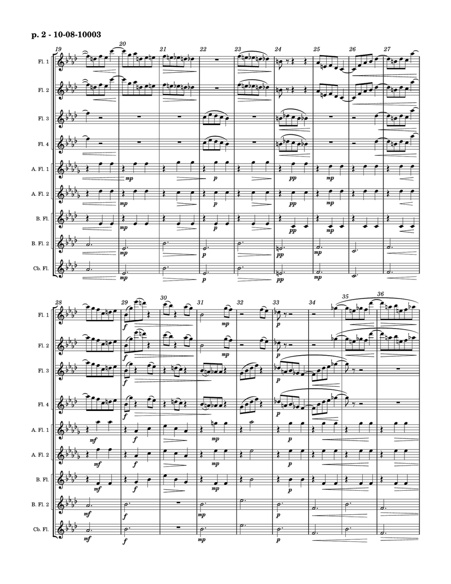 Chopin's Valse, Opus 64 No 3 Flute Choir scores gallery preview page 2