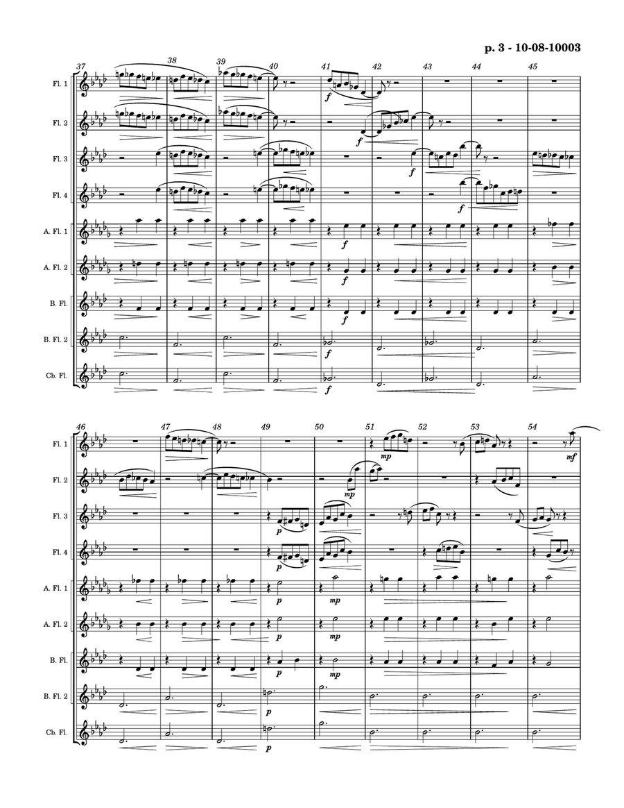 Chopin's Valse, Opus 64 No 3 Flute Choir scores gallery preview page 3