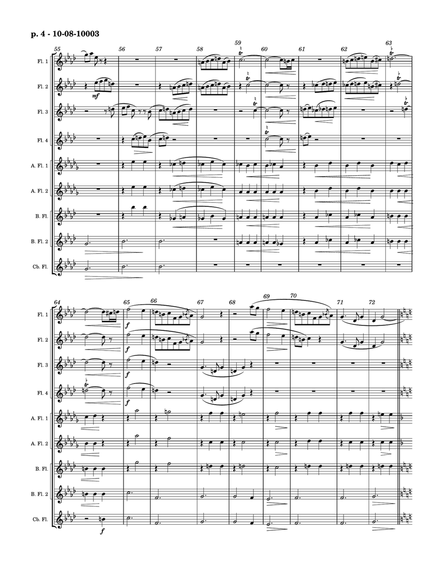 Chopin's Valse, Opus 64 No 3 Flute Choir scores gallery preview page 4