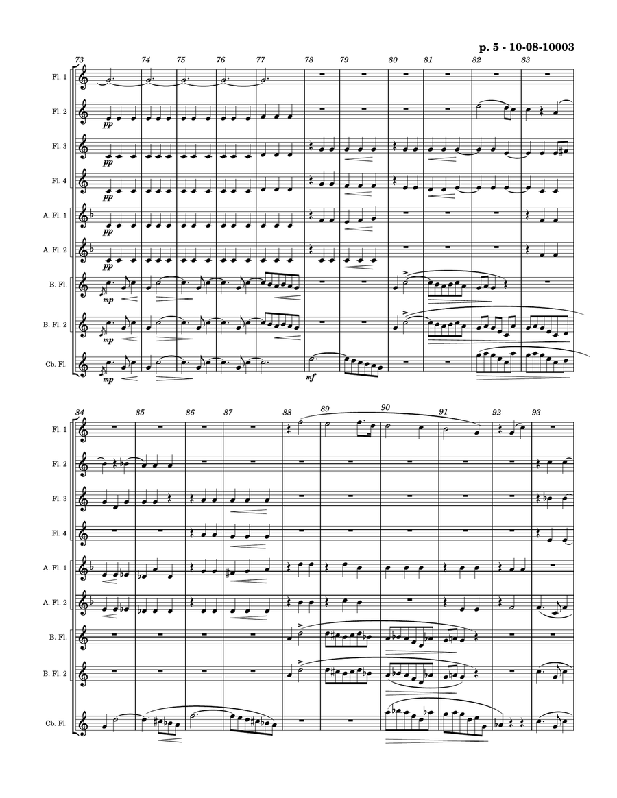 Chopin's Valse, Opus 64 No 3 Flute Choir scores gallery preview page 5
