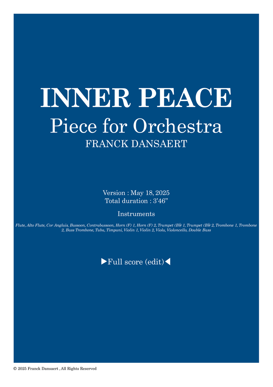 Inner Peace - Score Only Inner Peace - Score Only Full Orchestra scores gallery preview page 1