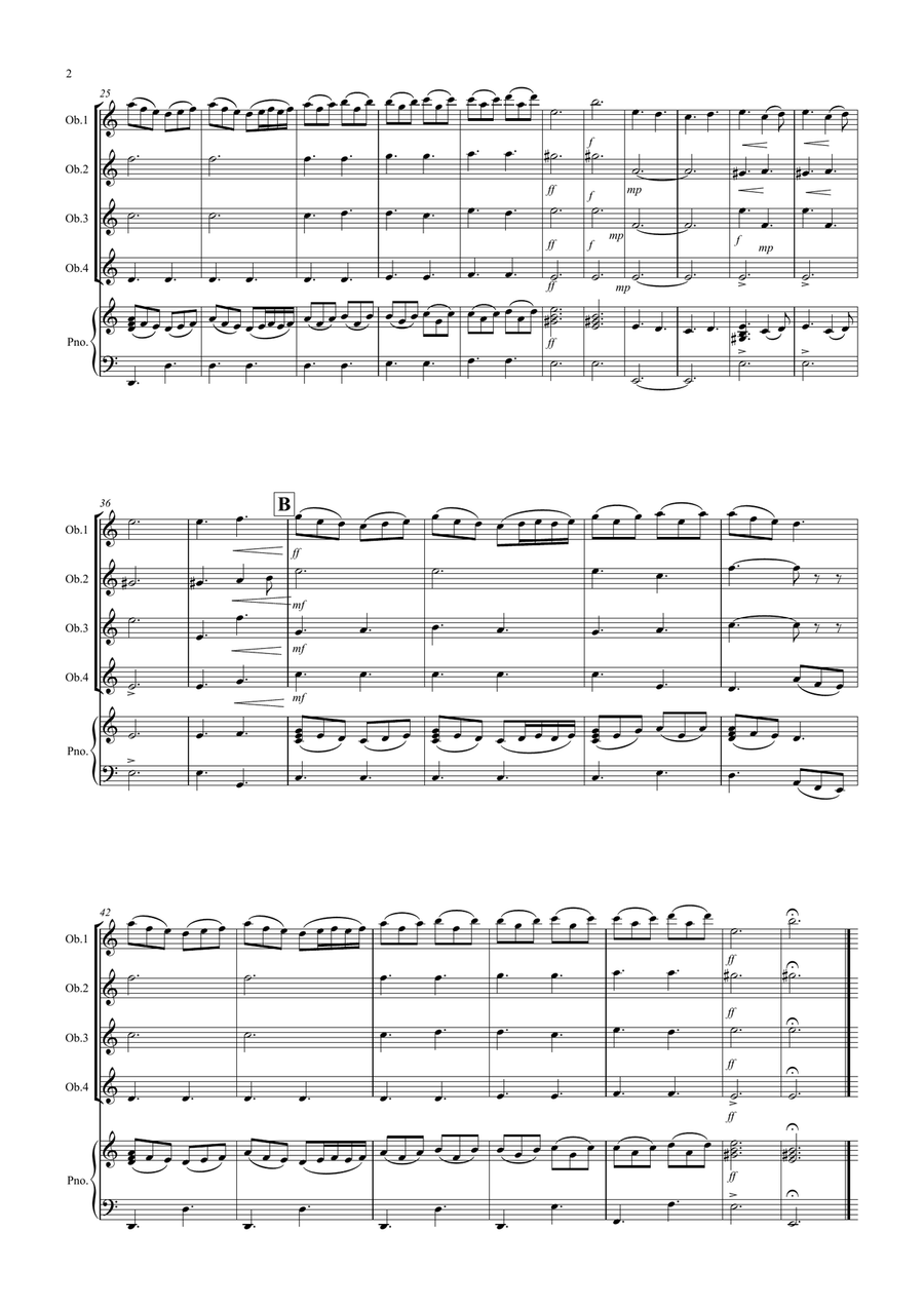 Morning Mood (from Peer Gynt) for Oboe Quartet Woodwind Quartet scores gallery preview page 2