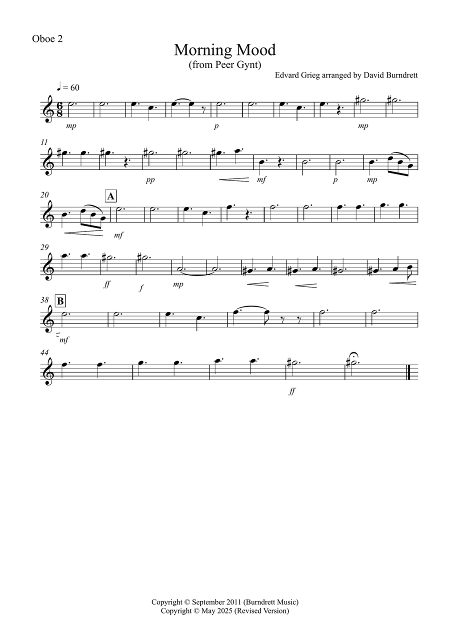 Morning Mood (from Peer Gynt) for Oboe Quartet Woodwind Quartet scores gallery preview page 4