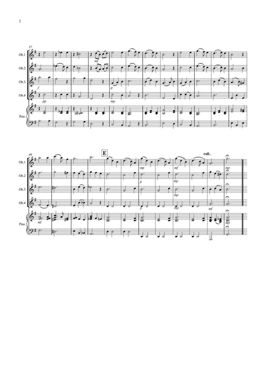 Silent Night for Oboe Quartet Woodwind Quartet scores gallery preview page 2