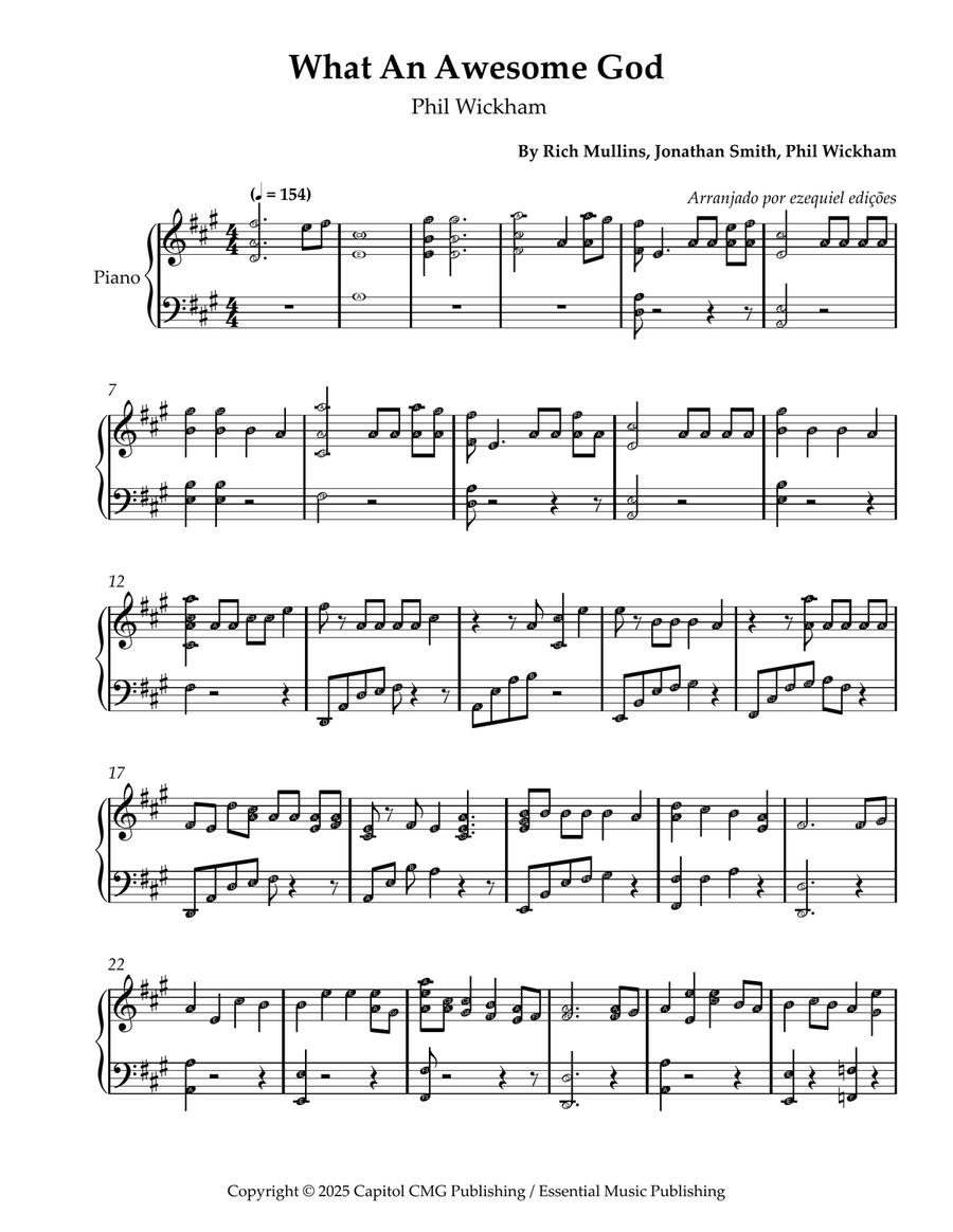 What An Awesome God What An Awesome God Easy Piano scores gallery preview page 1
