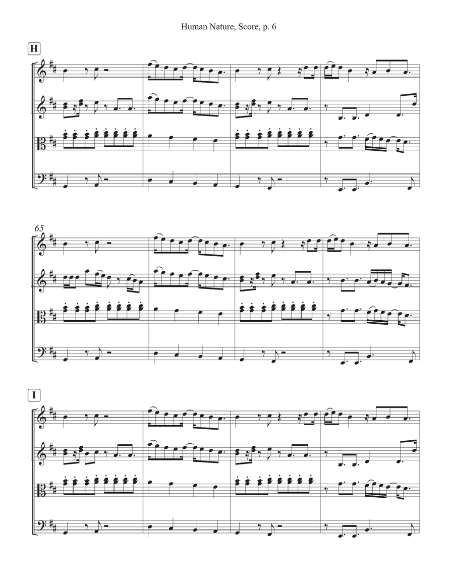 Human Nature Human Nature String Quartet scores gallery preview page 6