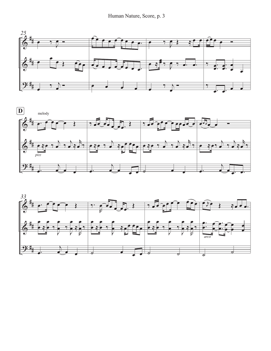 Human Nature Human Nature String Trio scores gallery preview page 3