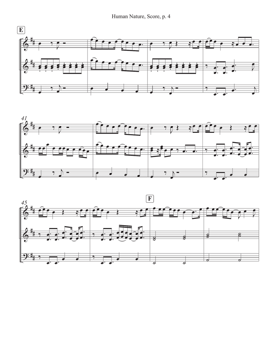 Human Nature Human Nature String Trio scores gallery preview page 4
