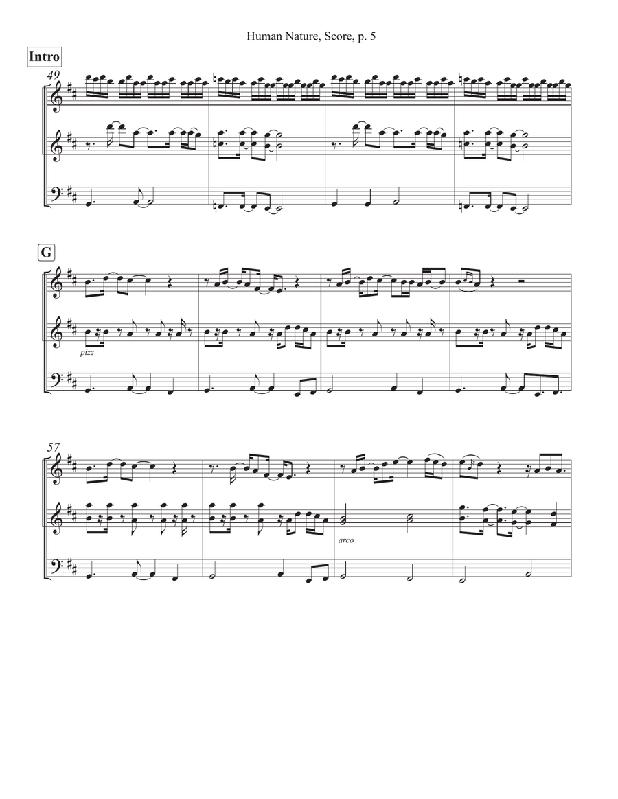 Human Nature Human Nature String Trio scores gallery preview page 5