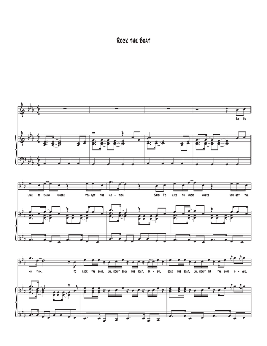 Rock The Boat Piano, Vocal scores gallery preview page 1