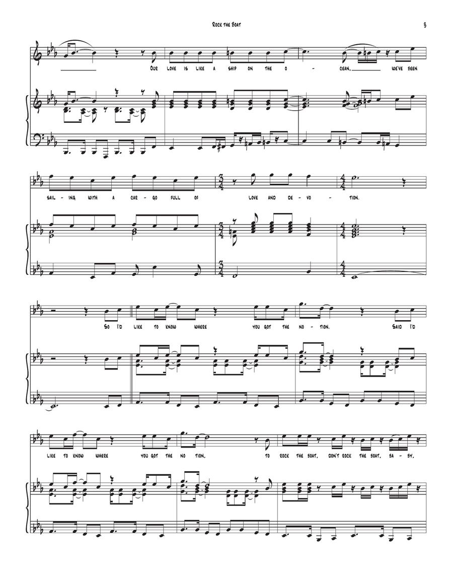 Rock The Boat Piano, Vocal scores gallery preview page 3