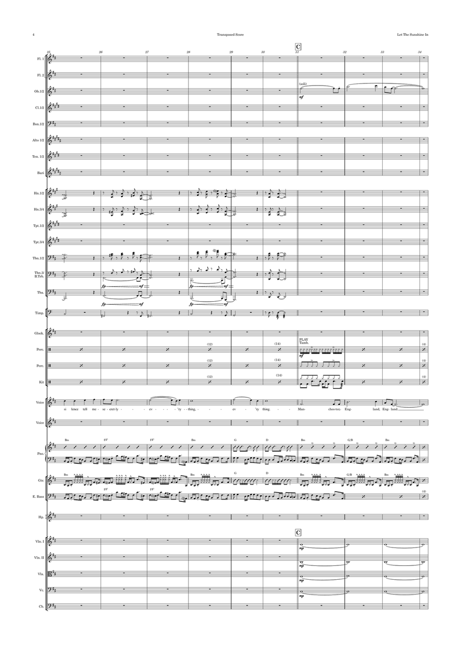The Flesh Failures/eyes Look Your Last/let The Sunshine In Full Orchestra scores gallery preview page 4