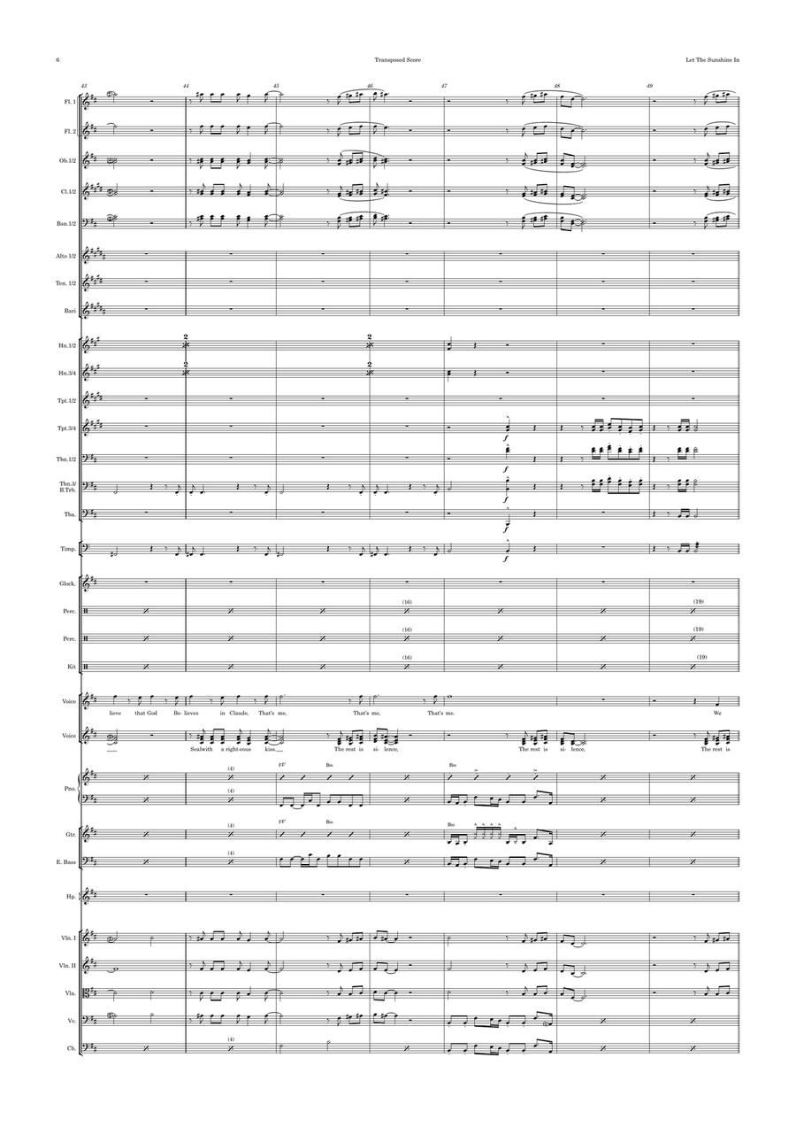 The Flesh Failures/eyes Look Your Last/let The Sunshine In Full Orchestra scores gallery preview page 6