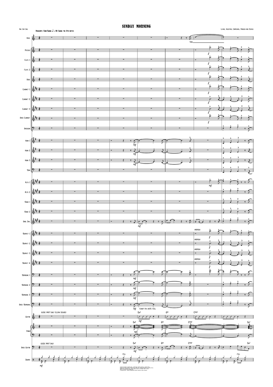 Sunday Morning Sunday Morning Concert Band scores gallery preview page 1