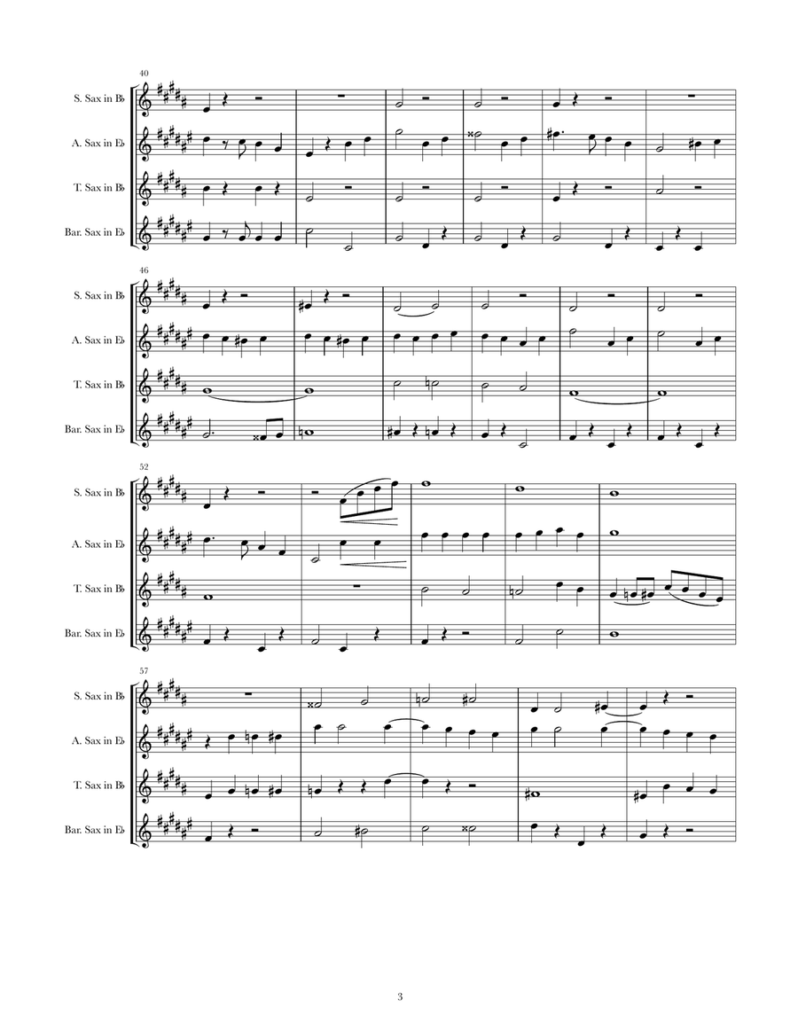 Be Our Guest Be Our Guest Saxophone Quartet scores gallery preview page 3