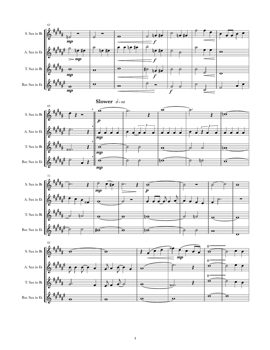 Be Our Guest Be Our Guest Saxophone Quartet scores gallery preview page 4