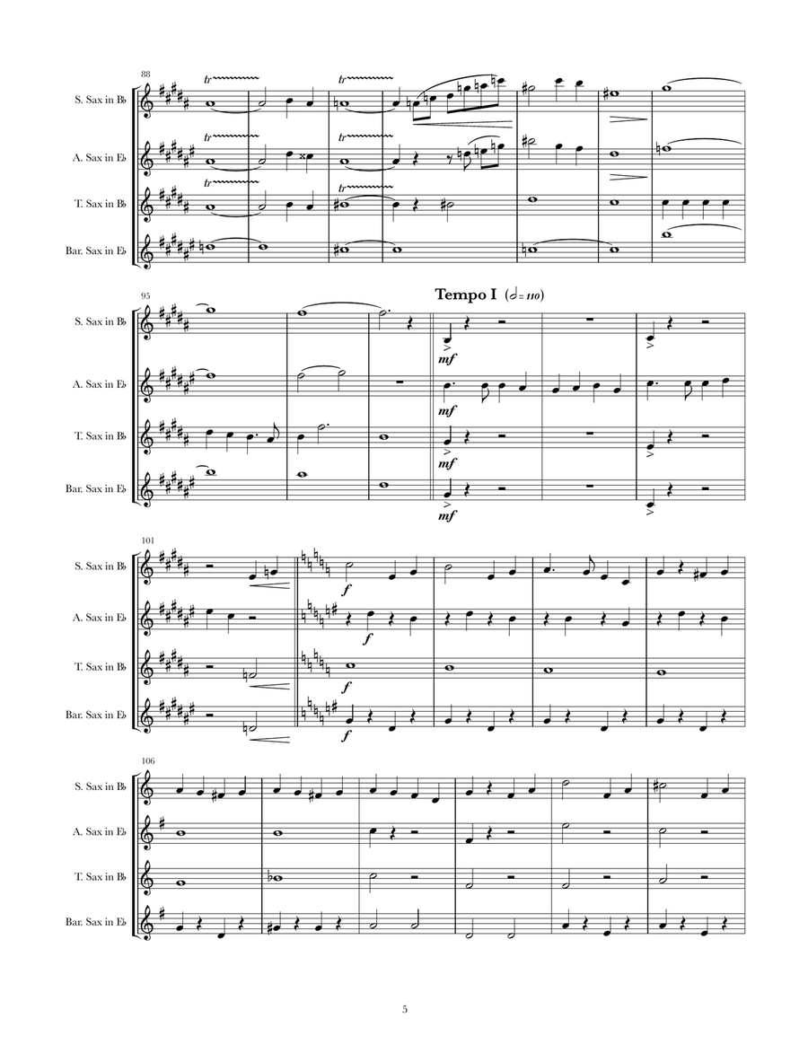 Be Our Guest Be Our Guest Saxophone Quartet scores gallery preview page 5