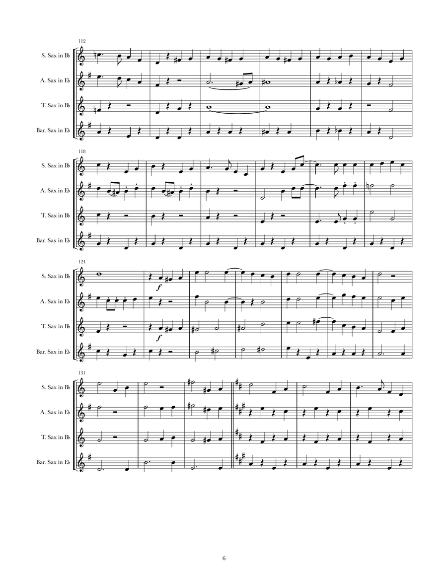 Be Our Guest Be Our Guest Saxophone Quartet scores gallery preview page 6