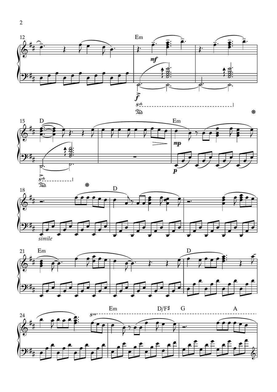 Ordinary Ordinary Piano Solo scores gallery preview page 2