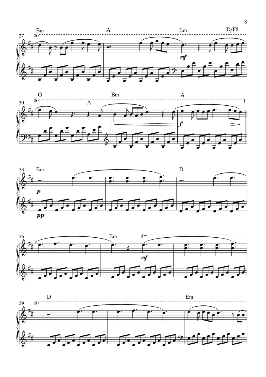 Ordinary Ordinary Piano Solo scores gallery preview page 3