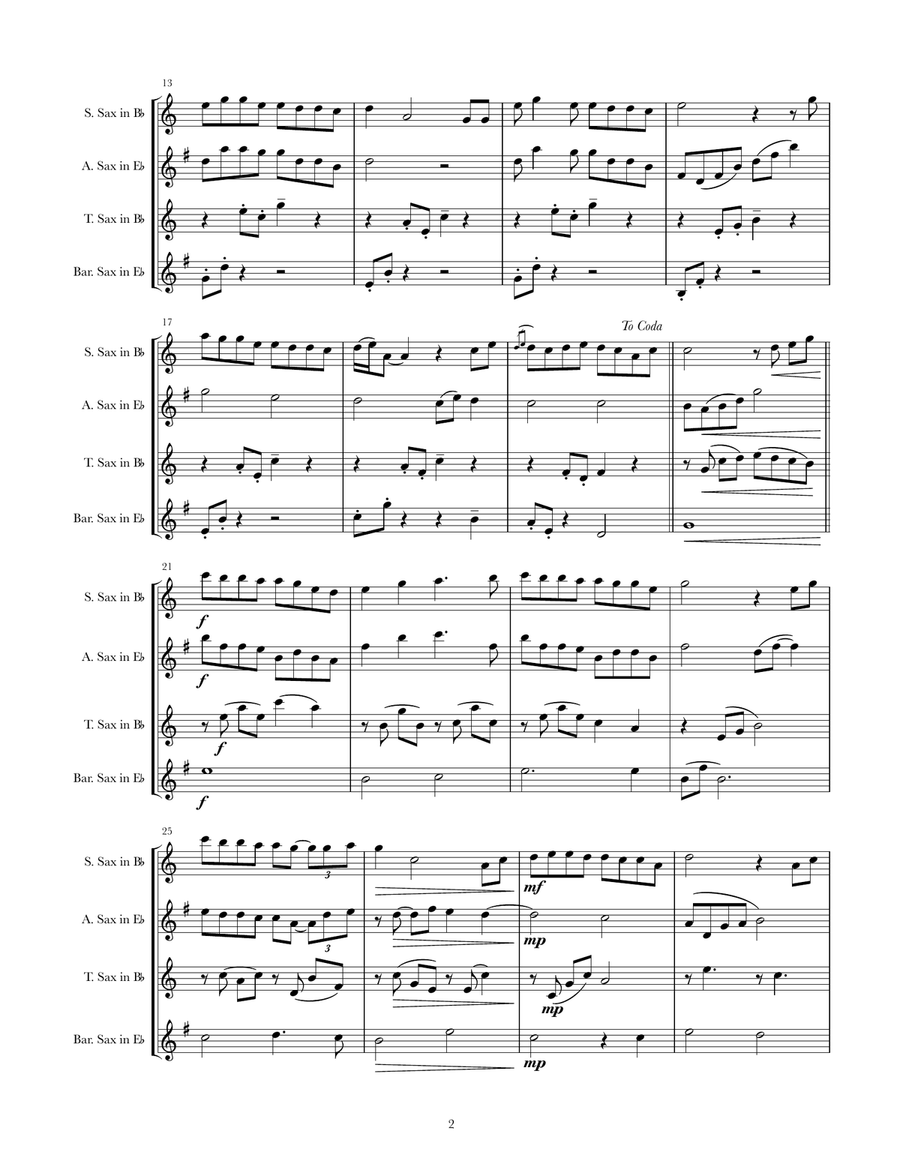 Colors Of The Wind Colors Of The Wind Saxophone Quartet scores gallery preview page 2