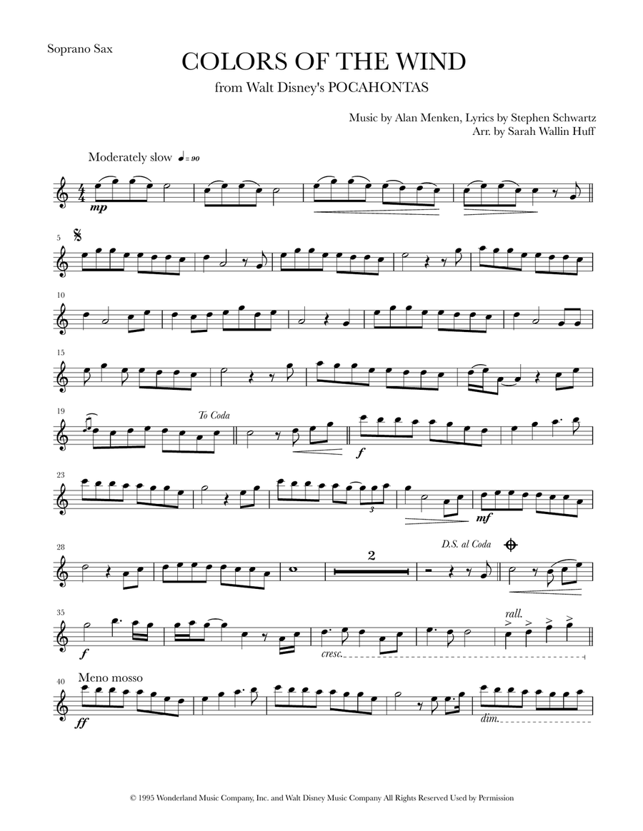 Colors Of The Wind Colors Of The Wind Saxophone Quartet scores gallery preview page 6