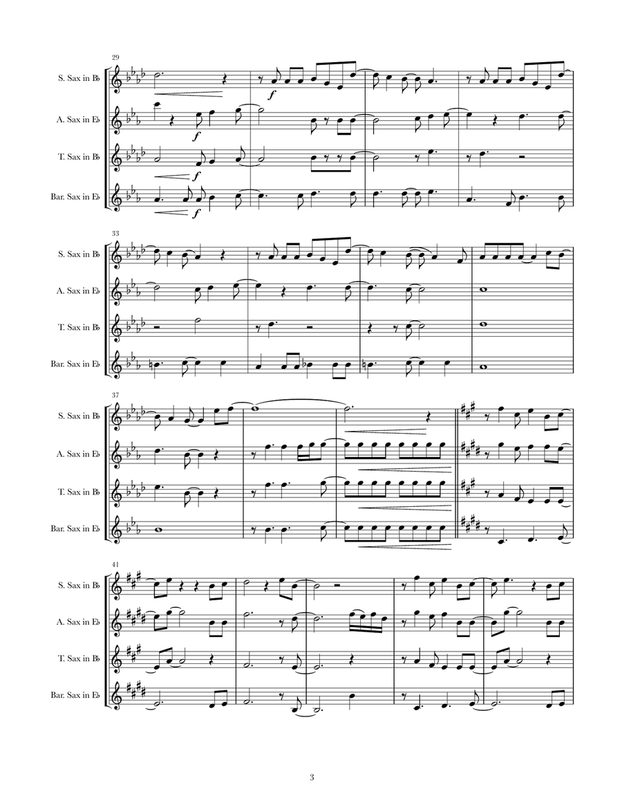 I'll Make A Man Out Of You Saxophone Quartet scores gallery preview page 3