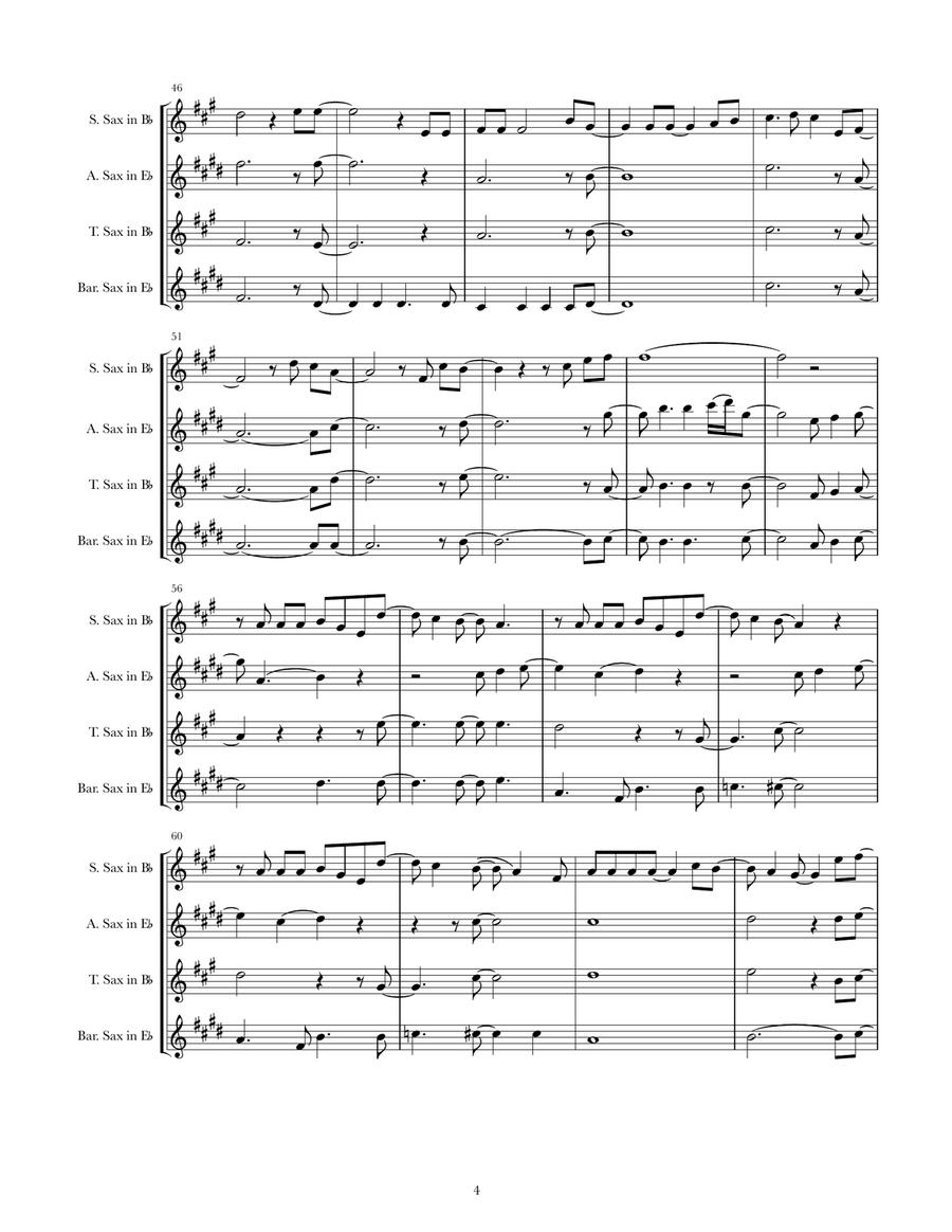 I'll Make A Man Out Of You Saxophone Quartet scores gallery preview page 4