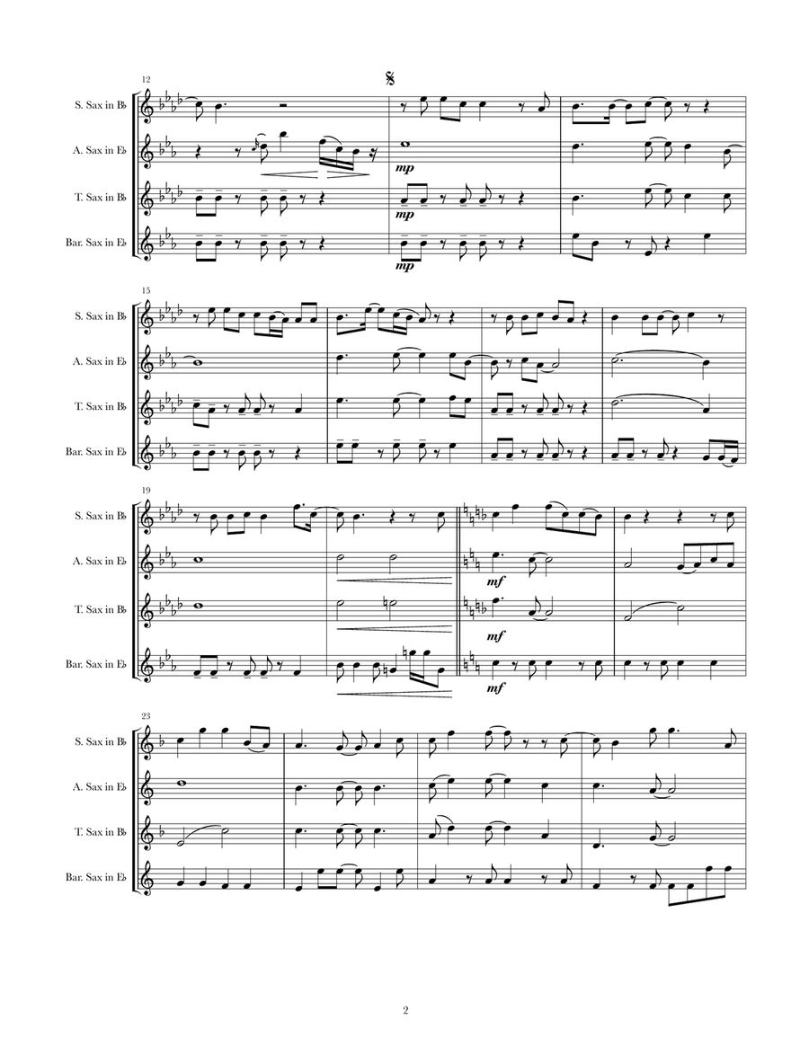 You'll Be In My Heart You'll Be In My Heart Saxophone Quartet scores gallery preview page 2