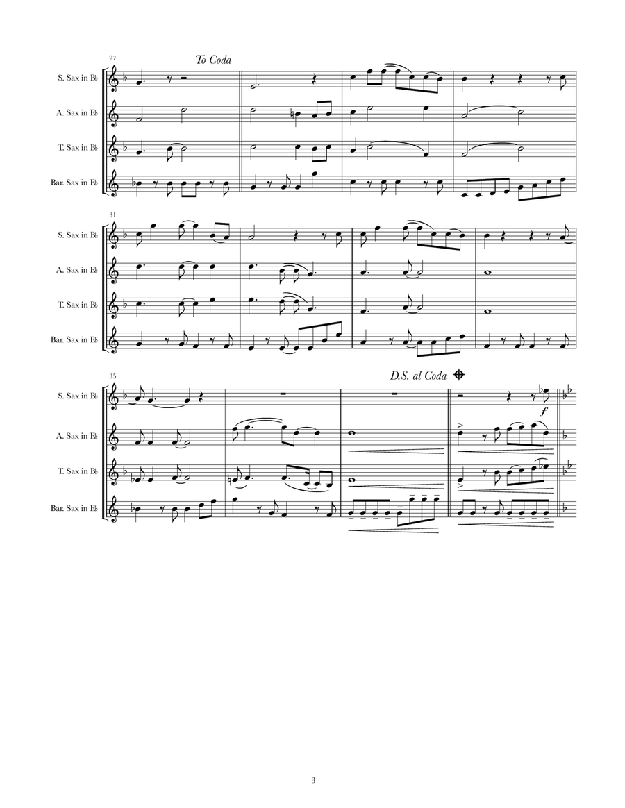You'll Be In My Heart You'll Be In My Heart Saxophone Quartet scores gallery preview page 3